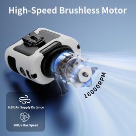 Socool 10000mAh Portable Waist Fan Clip On Personal Fans Rechargeable, 67H Cooling Wearable Belt Shirt Fan with 5 Speed Wind Adjustable & LED Light, Hanging Neck Fan for Outdoor (White, 10000mAh)