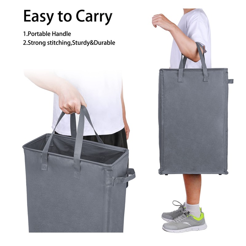 Odonata Slim Laundry Hamper Handles Collapsible Laundry Basket Thin Dirty