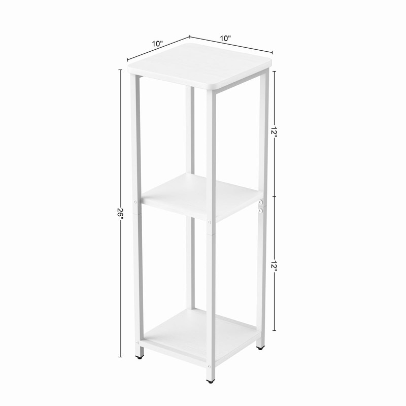 GHIMIGN 10" Wide Square Drink Table with Adjustable Feet -