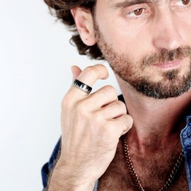 TGNEL 8mm Tungsten Ring Titanium Black Forest Tree Wedding Rings for Men, Fashion Mountain Landscape Engagement Band Rings Comfort Fit Size 13