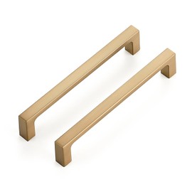Ravinte 5 Pack Solid 5 Inch Square Cabinet Handles - Champagne Bronze Pulls for Drawers and Kitchen Cabinets - Hardware Handles