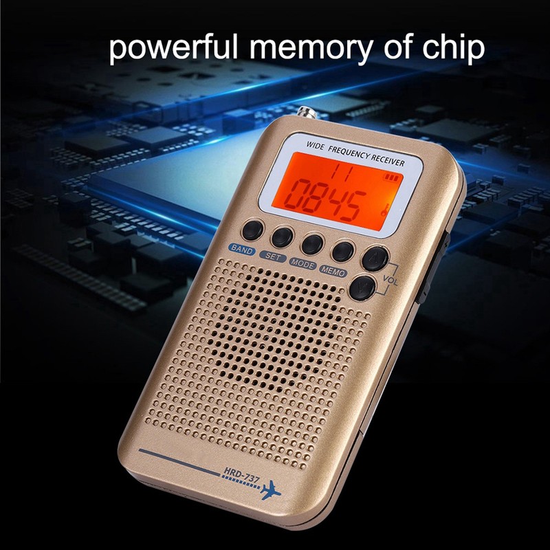 Aircraft Band Radio Receiver VHF Portable Full Band Radio Recorder