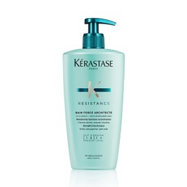 Kérastase Shampoo for Damaged and Damaged Hair, Regenerating and Strengthening Hair Bath, Bain Force Architecte, Resistance, 500 ml