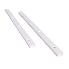Pair of Rok Hardware Side Mounted 11-1/4" (285.5mm) Screw-On, Plastic Drawer Rails/Guide Rails with 3/4" Extension, for Drawers with 21/32" (17mm) Groove, White Finish, D10751034