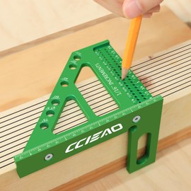 3D Multi-Angle Carpenter Square Protractor 22.5-90 Degree Aluminum Alloy Multi-Angle Measuring Ruler, High Precision Drawing Line Ruler for Engineer Carpenter