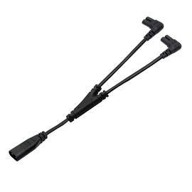 GINTOOYUN IEC 320 C8 to Dual C7 Y Splitter Power Cable Figure 8 Male to Double Right Angle Female Adapter 1 in 2 Out AC Power Cord