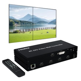 FENIXFIT 4K 2x2 HDMI Video Wall Controller 2x1, 1x2, 1x3, 3x1, 1x4, 4x1 Supports 180 Degree Rotate Video Wall Controller 2x2 4K with 11 Splicing Modes RS232 Audio Extraction Wall Controller Processor