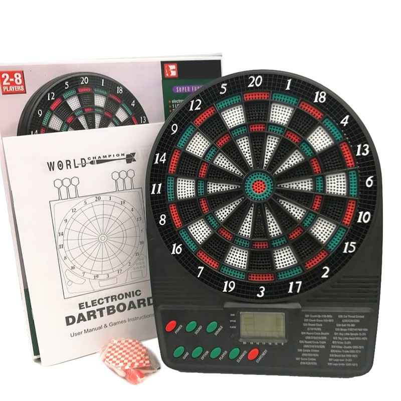 Electronic Darts Board Set Multiplayer LCD Scoring Display with 6