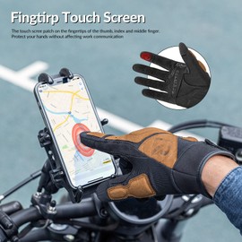 ROCKBROS Motorcycle Gloves Touchscreen Motorcycle Gloves Men Women with Padded Windproof Non-Slip Breathable for Motorcycle Cycling Outdoor 2 Colours