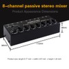 LYNEPAUAIO B066 Mini Stereo 8 Channel Passive Mixer RCA Portable