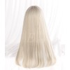 Semi-Long, Beige x White Wig, Women's Wig, Straight, Natural, Harajuku,