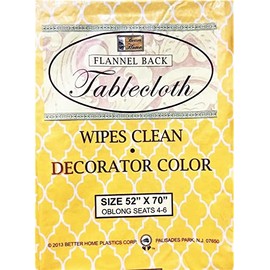 Better Home Orange Design Vinyl Tablecloth Decorator Design Flannel Backing (52"X70" Oblong)