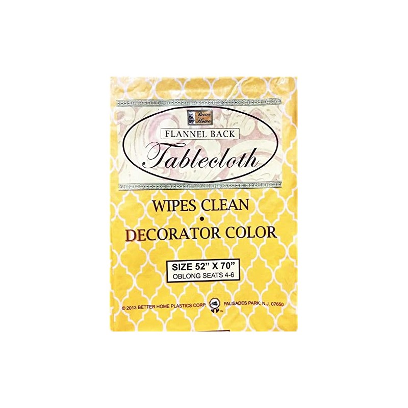 Better Home Orange Design Vinyl Tablecloth Decorator Design Flannel Backing