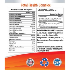 Dog Urinary Supplement - Pets Total Health Complex - Dogs and Cats - Best Hair Skin Eye Teeth Nail Urinary Support - quercetin Itchy Dog - 1 Bottle (60 Tablets)