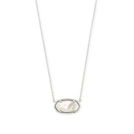 Kendra Scott Elisa Pendant Necklace in Sterling Silver, Ivory Mother of Pearl Gem, Fine Jewelry for Women
