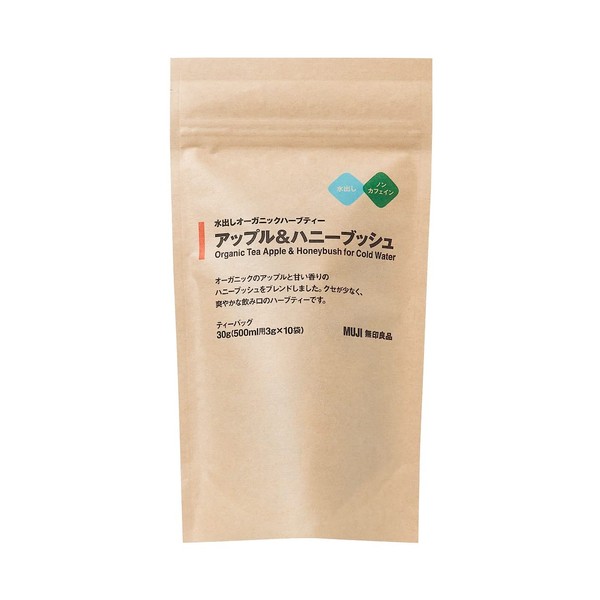 MUJI 12027072 Cold Brew Organic Herbal Tea Apple & Honey Bush 1.1 oz (30 g) (1.0 oz (500 ml)