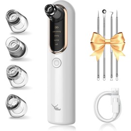 Yccu Mitesserentferner Porenreiniger Porensauger 4 Modi Pickelsauger Vakuumsauger zur Gesichtsreinigung Akne Behandlung Mitesser Sauger Hautpflege