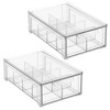 mDesign Plastic Kitchen and Pantry Organizer with Divided Drawer -