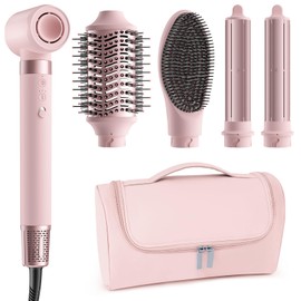 MESCOMB 5 in 1 Hot Air Styler Wrap – High-Speed Hair Dryer Brush with Auto Wrap Curlers, Fast Drying & Frizz-Free Styling, No Heat Damage, Volumizing Brush with Travel Bag Gift for Women