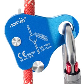 Climbing Ascender Fall Protection Belay Device Climbing Rope Grab for Rock Climbing Mountaineering Tree Arborist Expedition Caving Rescue Aerial Work (Blue)
