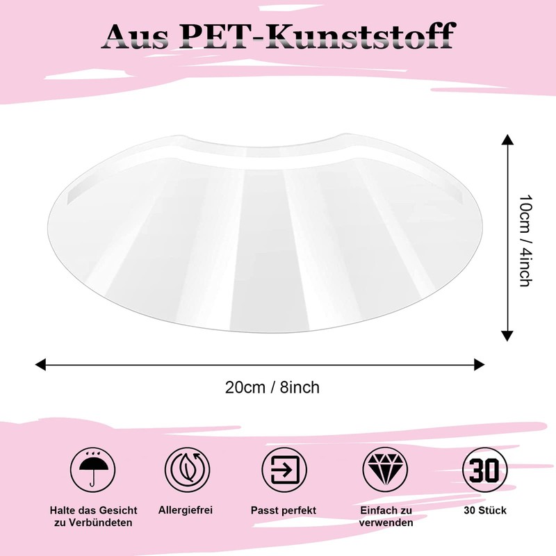Pack of 30 Clear Face Visors, Plastic Face Protection, Transparent