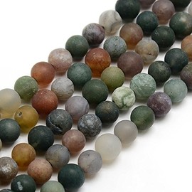 30 Indian Agate Beads 8 mm Matte Green Round Gemstones Semi-Precious Gemstone Agate Stone Jewellery Chain Bracelet Agate Gemstone Beads G727 x 2
