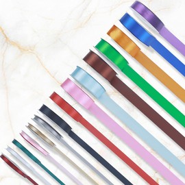 Cinta de satén dorada de 1,27 cm x 50 yardas, cinta de tela de poliéster de alta densidad de doble cara para envolver regalos, bodas, fiestas, manualidades, lazos para el pelo, adornos de decoración del hogar