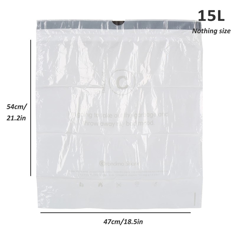 GRANDMA SHARK 10L - 15L Bin Bags Liners Drawstring Trash