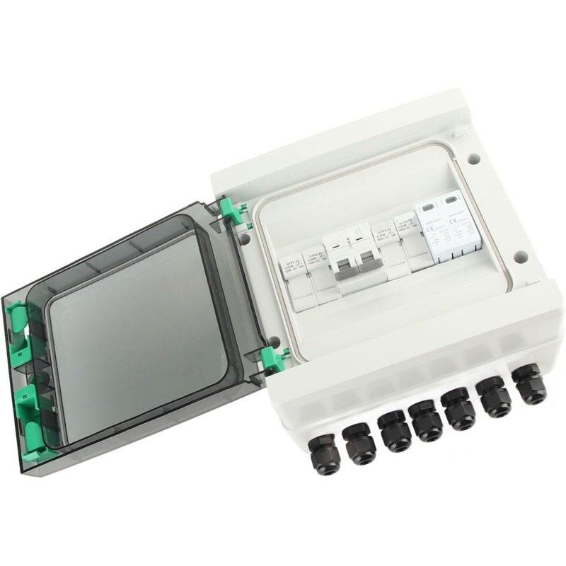 Caja combinada solar fotovoltaica 2 cuerdas IP65 con disyuntor CC