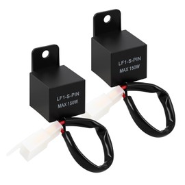 LED Indicator Relay 12 V Motorcycle 2-Pin Universal Moto Flasher Relay Load Independent LF1-S-PIN Max 150 W 12 Volt Flasher Sensor Flashing Frequency Control Relay for Motorcycles Indicators