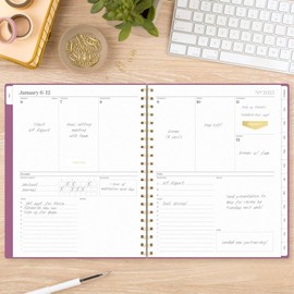 2025 Cambridge® WorkStyle Balance Weekly/Monthly Planner, 8-1/2" x 11", Red Violet, January To December