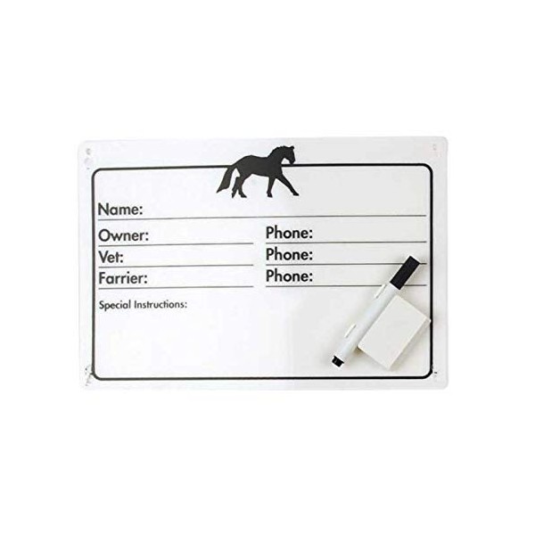 Centaur Horse Info Stall Plaque w- Dry Erase Pen