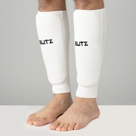 Blitz Elastic Shin Pads - White - Small