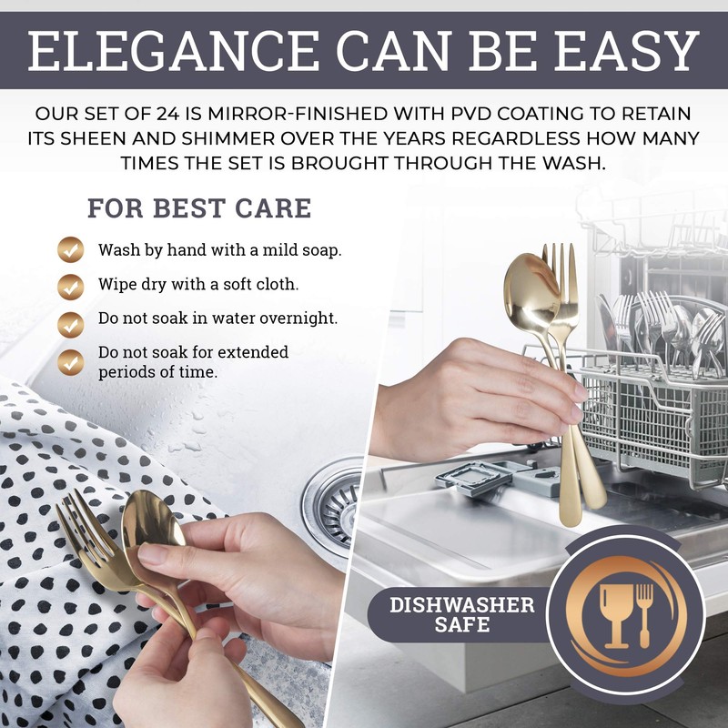 EVOLVE 18/8 Stainless Steel Silverware Set for 4 - Complete