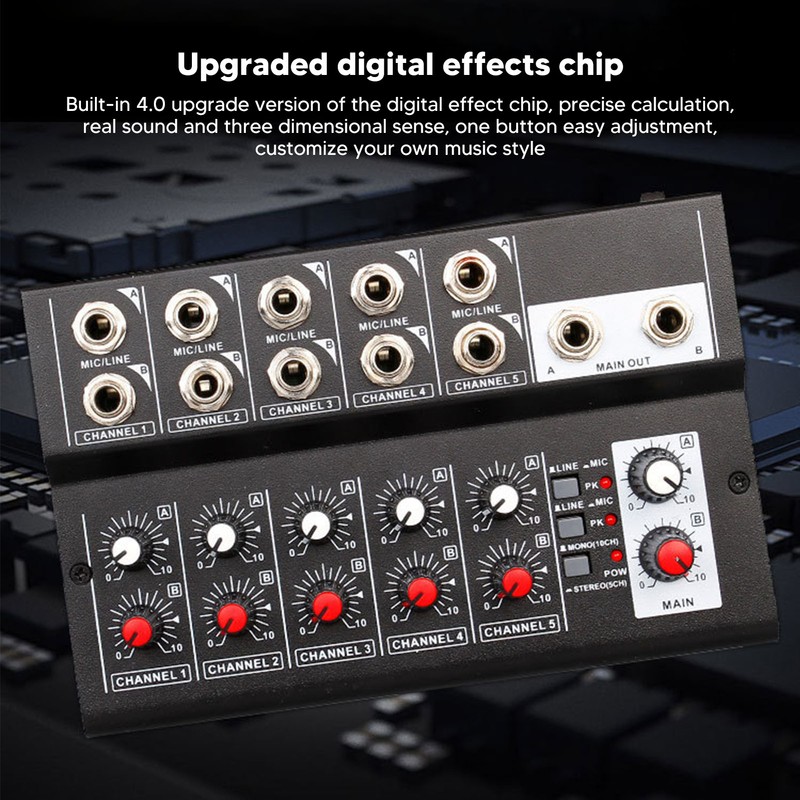 MIX5210 Sound Mixer Digital Mixer 10 Channel Compact Studio Mixer