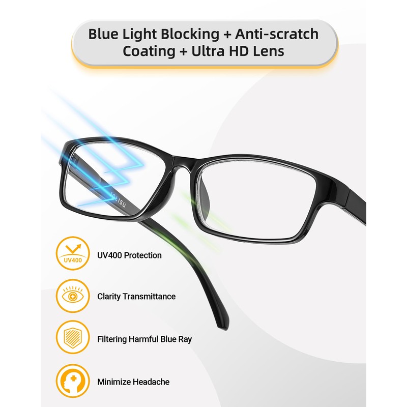JOLISU Pack Reading Glasses for Women and Men, Lightweight Eyeglasses