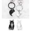 Looking Cat Keychain, Couple, Pairs, Matching, Cute, Simple, Cat Keyring,