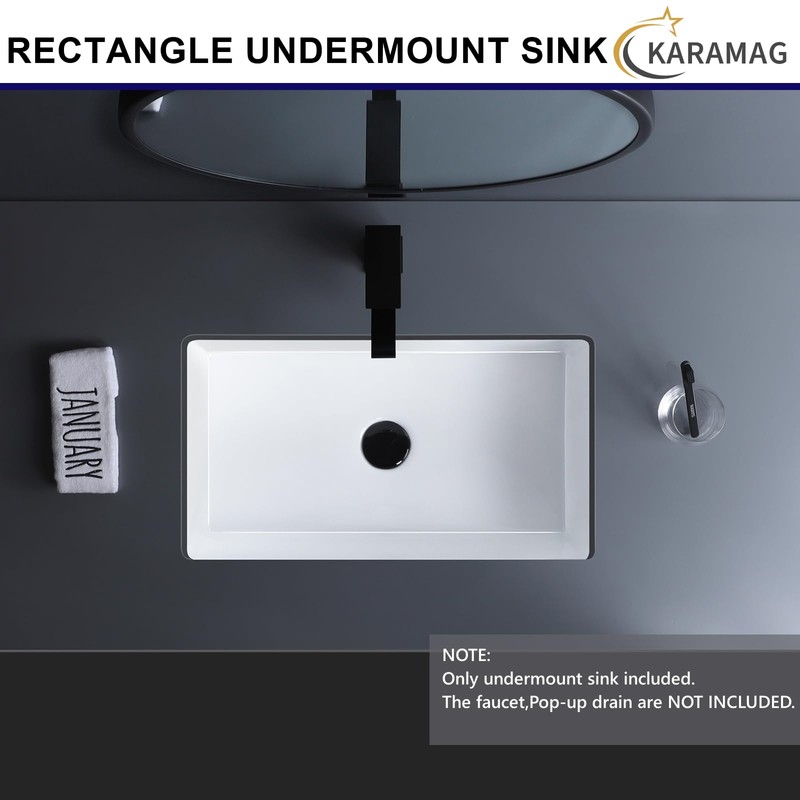 22 Inch Undermount Bathroom Sink Rectangle Undermount Sink White Ceramic