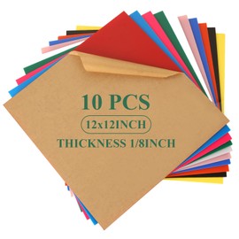 LOPYXBR 10 PCS 12X12 Inch Colored Acrylic Sheets 1/8 Thick Colored Plastic Sheets with Protective Paper Plexiglass Cast Acrylic Sheet 1/8 for Laser Cutting and Engraving Material, Signs, DIY Craft