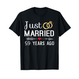 Just Married 59 Years Ago 59th Anniversary Gift for Couple T-Shirt