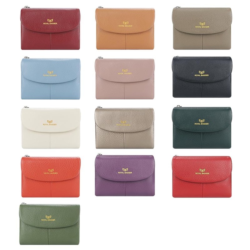 Royal Bagger RFID Blocking Women's Short Wallet Genuine Cow Leather