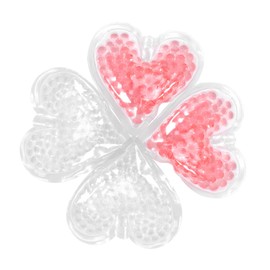Ipetboom Heart Shaped Gel Ice Packs 4 Pcs 8cm Reusable Cold Packs for Injuries Soothing Ice Compress for Nursing and Recovery