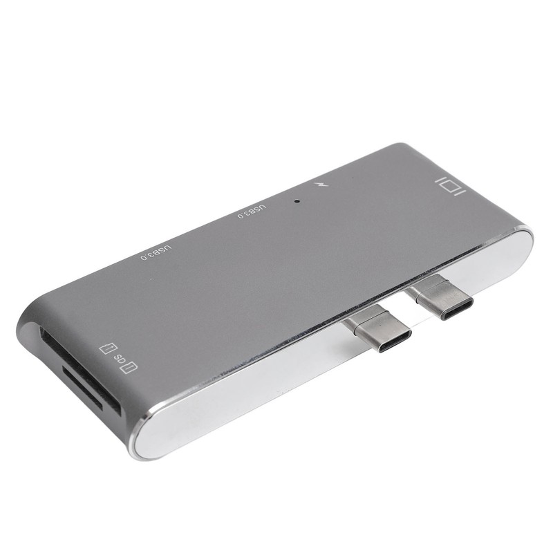 6 in 2 USB C Hub Aluminum Alloy Plug and