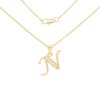 BEBERLINI Initial Letter Pendant 14K Necklace Gold Filled Cubic Zirconia