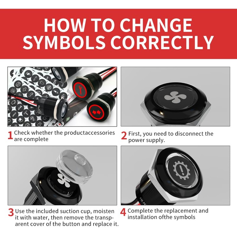 FILN 19mm Latching Push Button Switch, 5A ON Off IP67