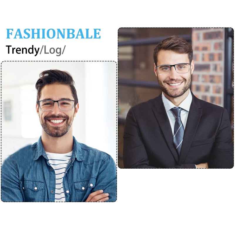 Outray 4-Pack Reading Glasses for Men Blue Light Blocking Half