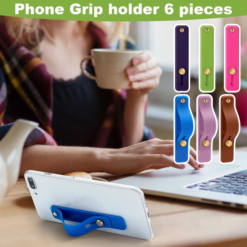 Weewooday 6 Pieces Phone Grip Holder Cell Phone Grip Strap