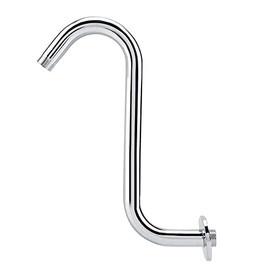 FTVOGUE Accesorio de baño 8 Pulgadas 201 Acero Inoxidable High Rise S-Curved Brazo de extensión de Ducha y Brida