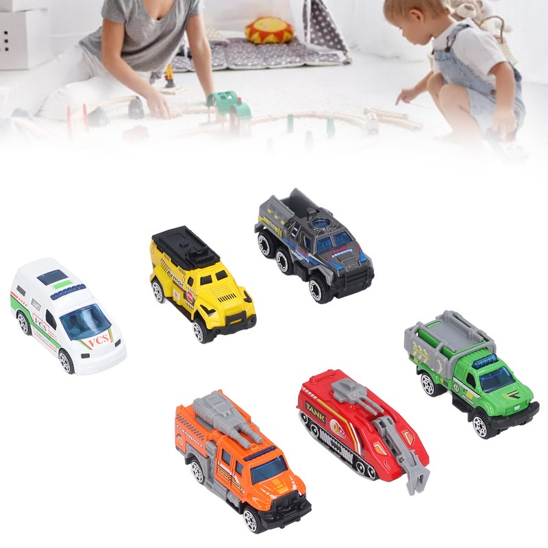 6pcs 1:64 Alloy Diecast Vehicle Model Simulated Exquisite Car Model
