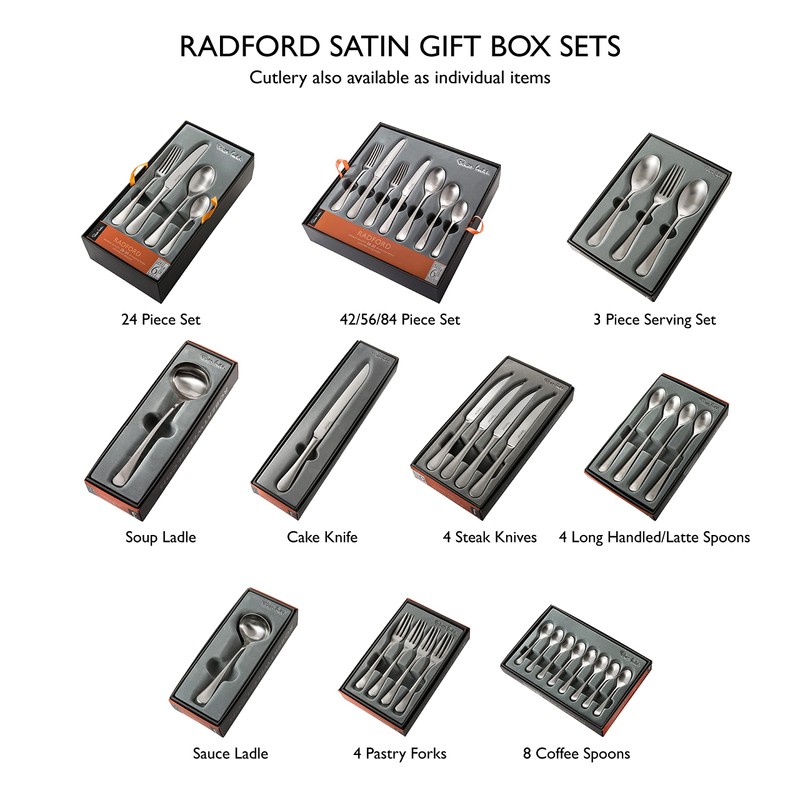 Robert Welch Radford Satin Cutlery Coffee/Espresso Spoon, Set of 8.